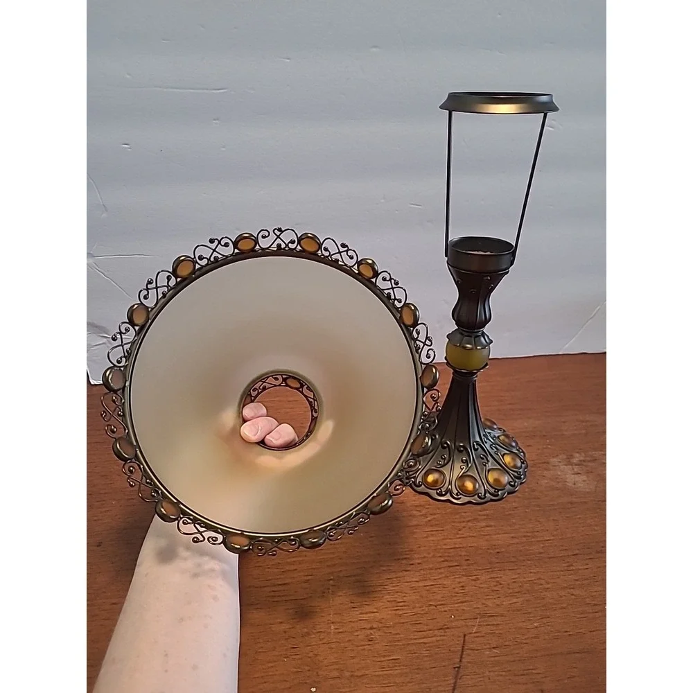 PartyLite Paris Retro Collection Bronze Tealight Lamp Candle Holder P7798 - Picture 3 of 7